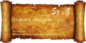 Szabari Gerzson névjegykártya
